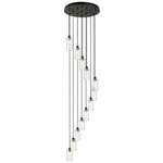 Crown Point Short Round Multi Light Pendant - Matte Black / Seedy