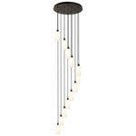 Crown Point Short Round Multi Light Pendant - Matte Black / White