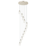Crown Point Short Round Multi Light Pendant - Polished Nickel / Deco Swirl