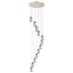 Crown Point Short Round Multi Light Pendant - Polished Nickel / Light Smoke