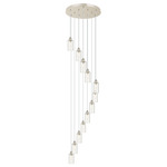 Crown Point Short Round Multi Light Pendant - Polished Nickel / Seedy