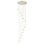 Crown Point Short Round Multi Light Pendant - Polished Nickel / White