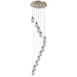 Crown Point Short Round Multi Light Pendant - Brushed Satin Nickel / Light Smoke