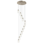 Crown Point Short Round Multi Light Pendant - Brushed Satin Nickel / Seedy