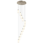 Crown Point Short Round Multi Light Pendant - Brushed Satin Nickel / White