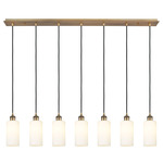 Crown Point Linear Multi Light Pendant - Brushed Brass / White