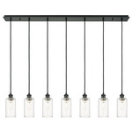 Crown Point Linear Multi Light Pendant - Matte Black / Clear