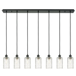 Crown Point Linear Multi Light Pendant - Matte Black / Deco Swirl