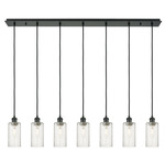 Crown Point Linear Multi Light Pendant - Matte Black / Seedy
