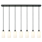 Crown Point Linear Multi Light Pendant - Matte Black / White