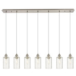 Crown Point Linear Multi Light Pendant - Brushed Satin Nickel / Seedy
