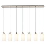 Crown Point Linear Multi Light Pendant - Brushed Satin Nickel / White