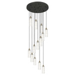Crown Point Round Multi Light Pendant - Brushed Brass / Deco Swirl