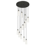 Crown Point Round Multi Light Pendant - Matte Black / Deco Swirl