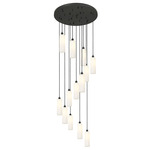 Crown Point Round Multi Light Pendant - Matte Black / White