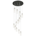 Crown Point Round Multi Light Pendant - Polished Nickel / Clear