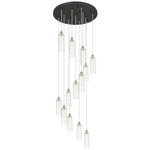Crown Point Round Multi Light Pendant - Brushed Satin Nickel / Deco Swirl