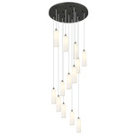 Crown Point Round Multi Light Pendant - Brushed Satin Nickel / White