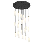 Crown Point Round Multi Light Pendant - Brushed Brass / White