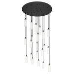 Crown Point Round Multi Light Pendant - Matte Black / Clear