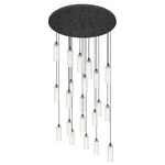 Crown Point Round Multi Light Pendant - Matte Black / Deco Swirl