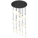 Crown Point Round Multi Light Pendant - Matte Black / White