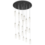 Crown Point Round Multi Light Pendant - Polished Nickel / Clear