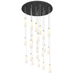 Crown Point Round Multi Light Pendant - Polished Nickel / White