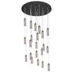 Crown Point Round Multi Light Pendant - Brushed Satin Nickel / Light Smoke