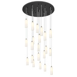Crown Point Round Multi Light Pendant - Brushed Satin Nickel / White