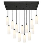 Crown Point 154 Rectangular Multi Light Pendant - Matte Black / White