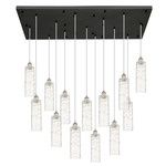 Crown Point 154 Rectangular Multi Light Pendant - Polished Nickel / Deco Swirl