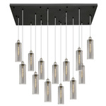 Crown Point 154 Rectangular Multi Light Pendant - Polished Nickel / Light Smoke