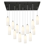 Crown Point 154 Rectangular Multi Light Pendant - Polished Nickel / White