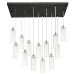 Crown Point 154 Rectangular Multi Light Pendant - Brushed Satin Nickel / Clear
