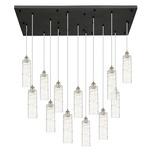 Crown Point 154 Rectangular Multi Light Pendant - Brushed Satin Nickel / Deco Swirl