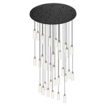 Crown Point 31LT Multi Light Pendant - Brushed Brass / Deco Swirl