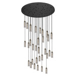 Crown Point 31LT Multi Light Pendant - Brushed Brass / Light Smoke