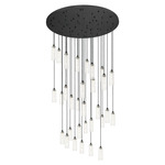 Crown Point 31LT Multi Light Pendant - Matte Black / Clear
