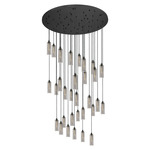 Crown Point 31LT Multi Light Pendant - Matte Black / Light Smoke