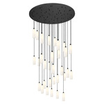 Crown Point 31LT Multi Light Pendant - Matte Black / White