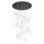 Crown Point 31LT Multi Light Pendant - Satin Nickel / Deco Swirl