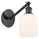 Bridal Veil 317 Adjustable Wall Sconce - Matte Black / Gloss White