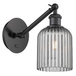 Bridal Veil 317 Adjustable Wall Sconce - Matte Black / Light Smoke