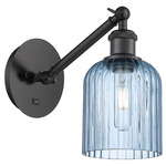 Bridal Veil 317 Adjustable Wall Sconce - Matte Black / Princess Blue