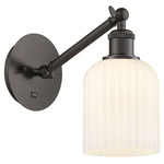 Bridal Veil 317 Adjustable Wall Sconce - Oil Rubbed Bronze / Gloss White