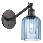 Bridal Veil 317 Adjustable Wall Sconce - Oil Rubbed Bronze / Princess Blue
