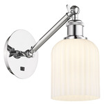 Bridal Veil 317 Adjustable Wall Sconce - Polished Chrome / Gloss White