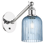 Bridal Veil 317 Adjustable Wall Sconce - Polished Chrome / Princess Blue