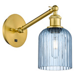 Bridal Veil 317 Adjustable Wall Sconce - Satin Gold / Princess Blue